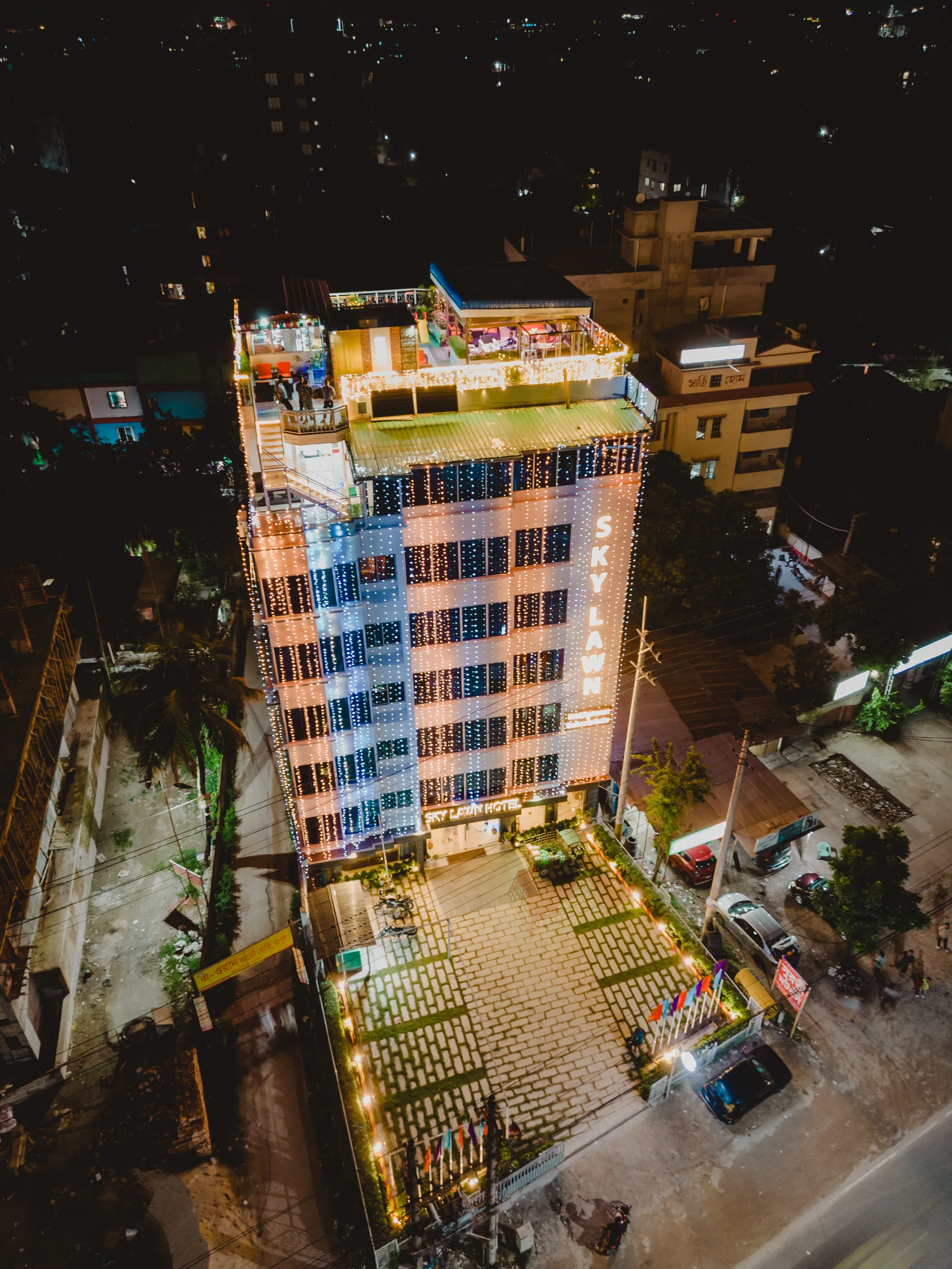Lawn Hotel Night Time Rangpur